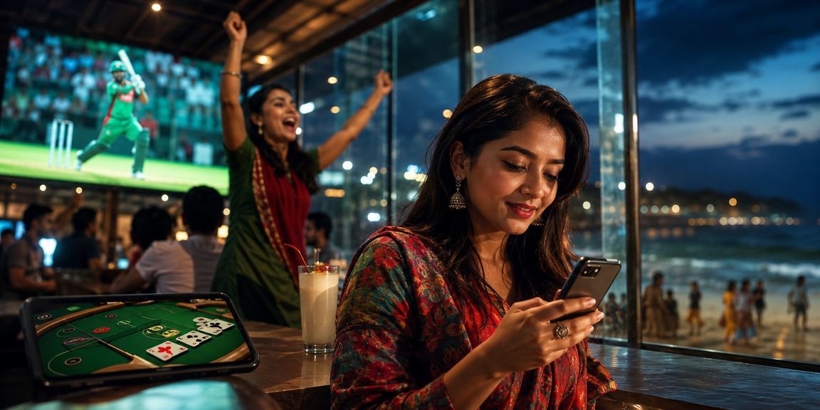 কক্সবাজার সৈকতে বসে মোবাইলে t2x ক্রিকেট বেটিং করছেন একজন ব্যক্তি